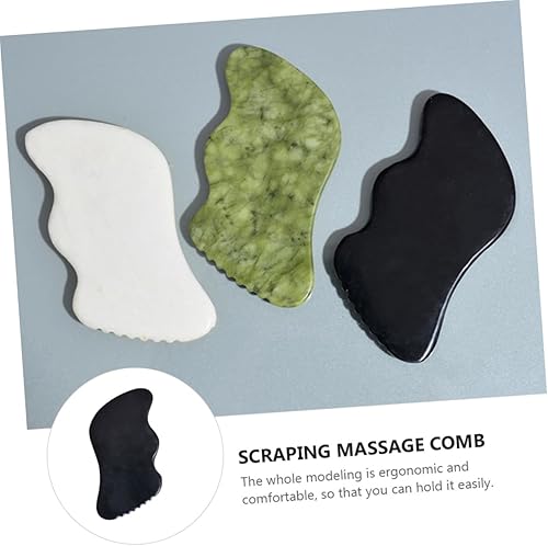 Miniatura 3 de GLEAVI 2 Pcs Scraping Board Gua Sha Massage Tool Guasha Facial Tools Jade Guasha Board Neck Massager Jade Facial Massage Body Scraping Tools Face