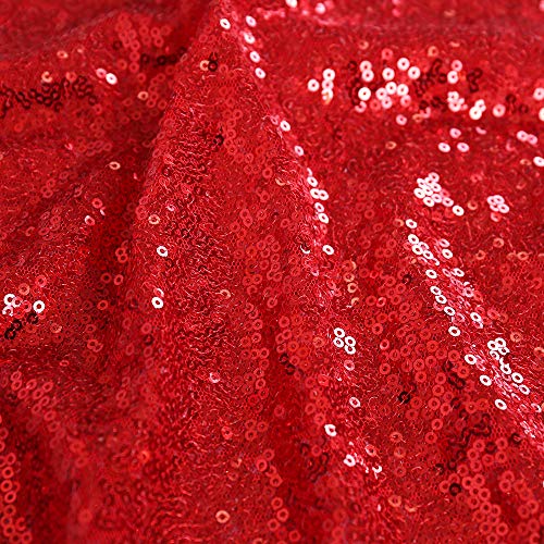 Trlyc Red Sequin Tablecloth Rectangle - Seamless 60X80Inch Glitter Rectangular Parties Wedding Sequined Table Cloth #TOP4