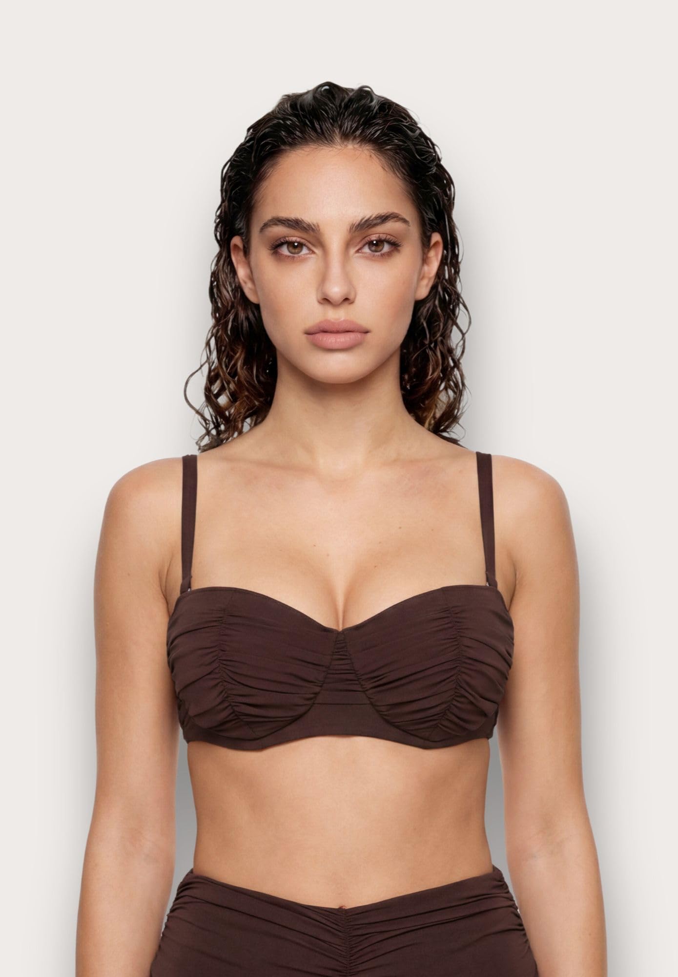 YAMAMAY - Bikini Parte Alta a Fascia con Ferretto, leggeremente Imbottito, Donna, Iconic, Denim, monocromo