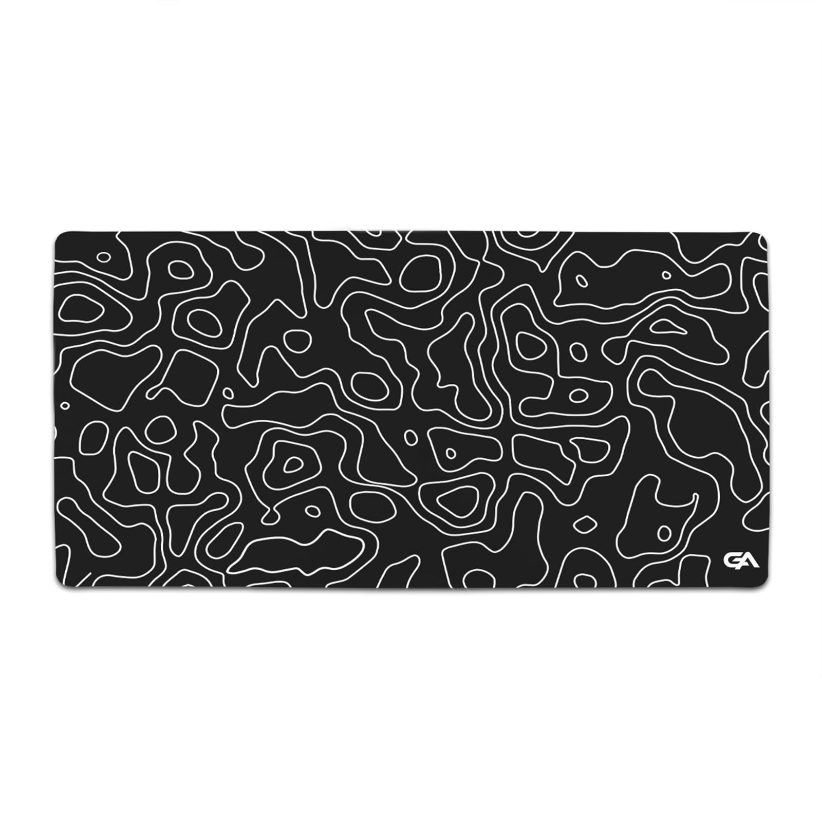 GutzyAiden Topo Extended Extra Large Mouse Pad | Gaming Setup | Hybrid Polyester Fabric Top | Non-Slip Natural Rubber Base | 5mm Thick | Black Topo | XXL - 36