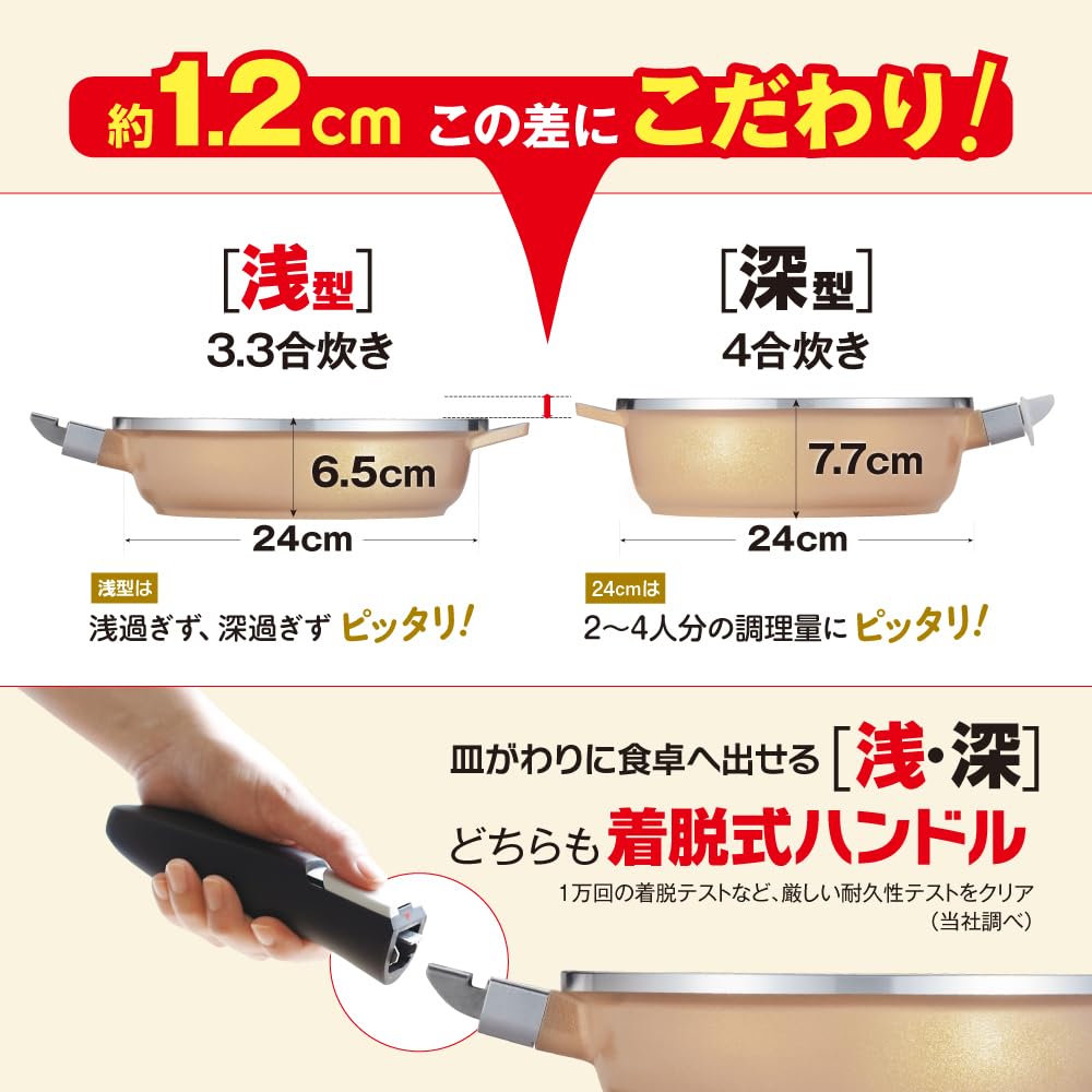 Amazon | アサヒ軽金属 ピタパン 深型 24cm シャンパンゴールド