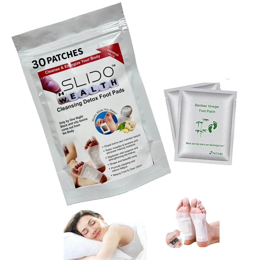 SLIDO™Premium Detox Foot patches Cleansing Toxin Remover Foot Pads Pain Relief Stress Relief Sleep Patch for Detoxification For Men And Women (1 pack -10 patches)