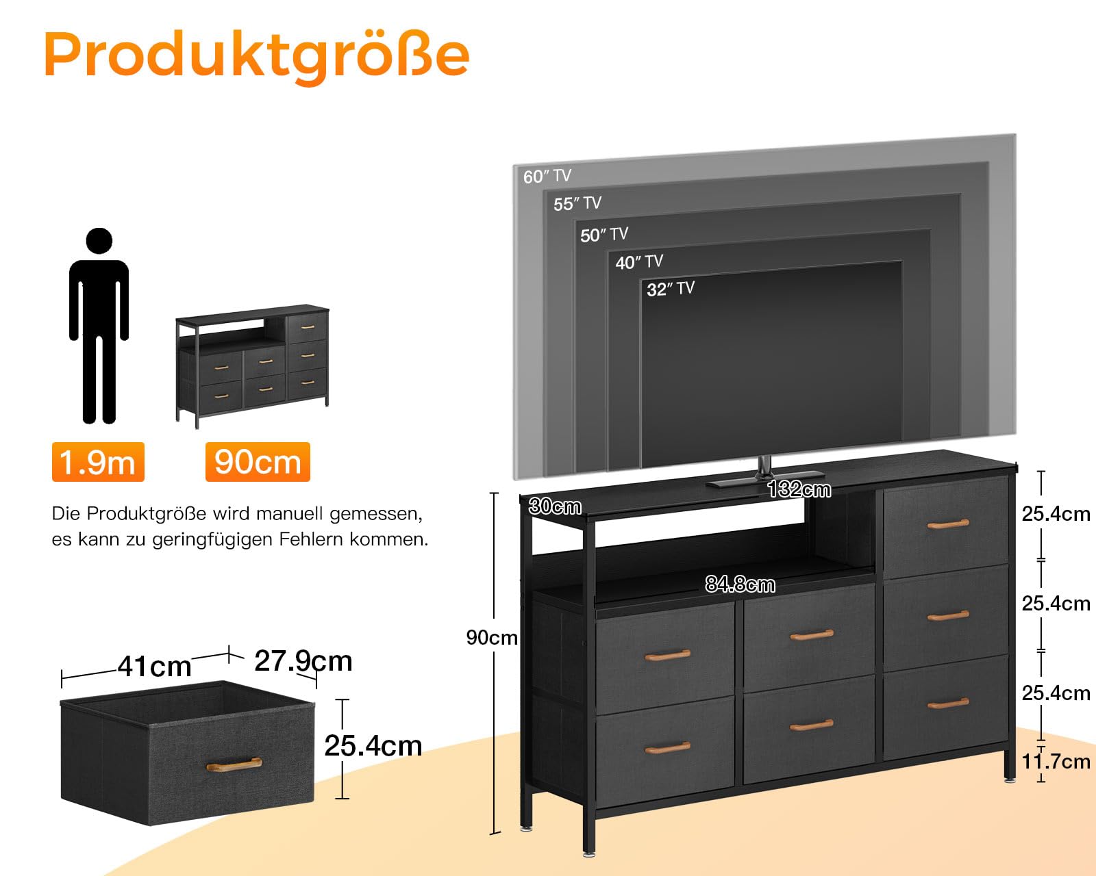 Coleshome Komoda z Oświetleniem LED, 2 Portami USB, 2 Gniazdkami