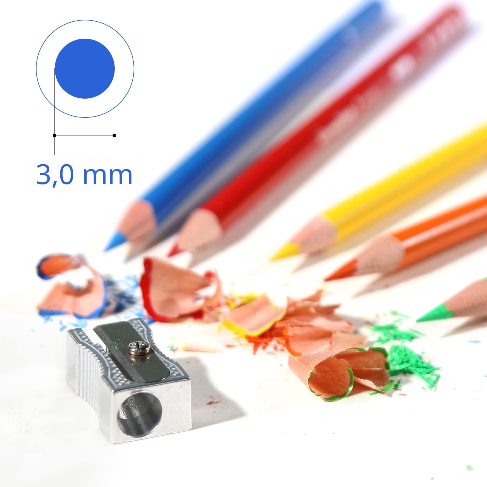 H & B 72 Set de crayons de couleur avec sac à fermeture éclair portable Bloc de croquis Kit de fournitures de dessin et d'art Crayons de couleur professionnels Crayons