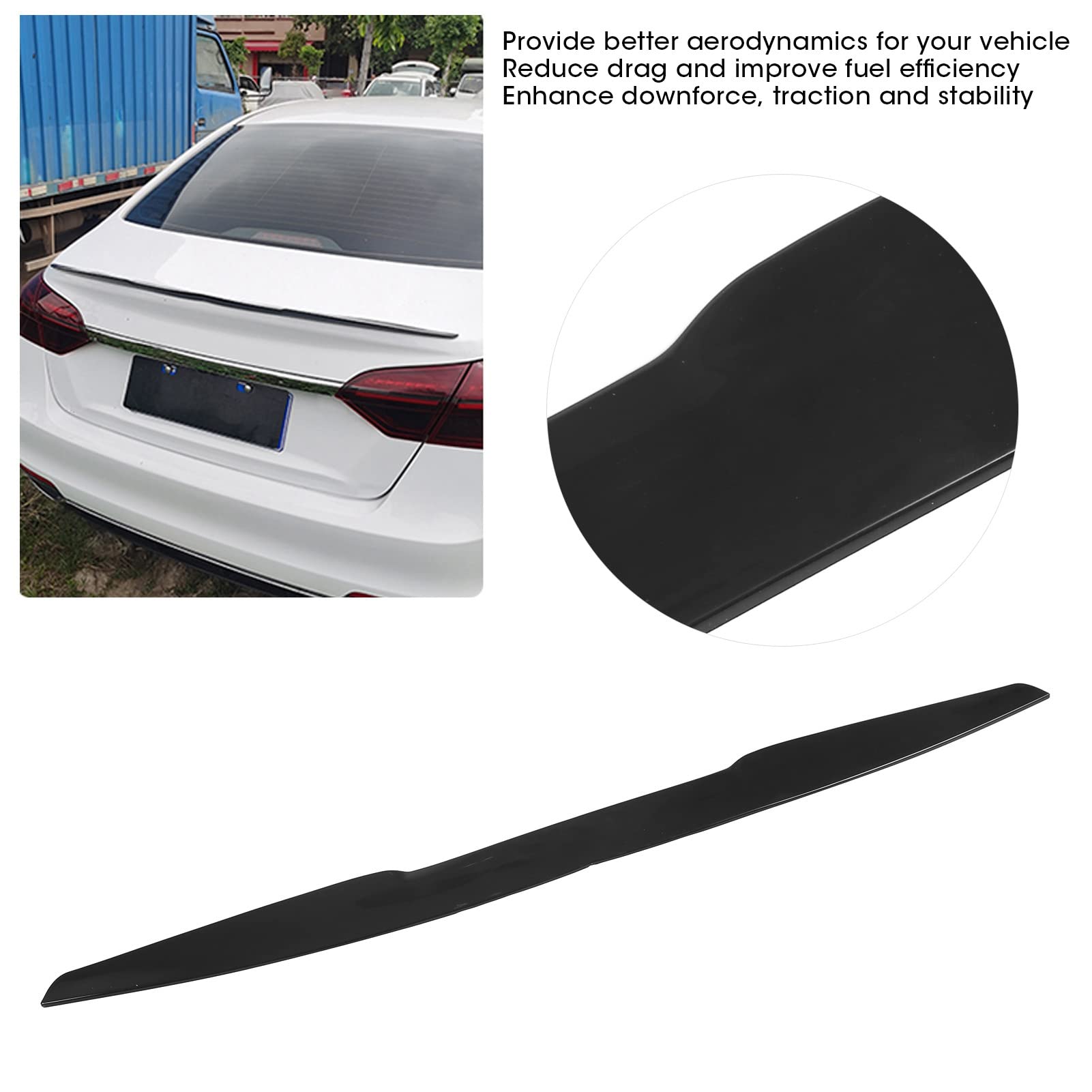 Spoiler Per Lunotto Posteriore, Labbro Superiore Del Finestrino Deflettore Per Modanatura Di Ricambio Nero Lucido Per Accord Dal 20 95271215