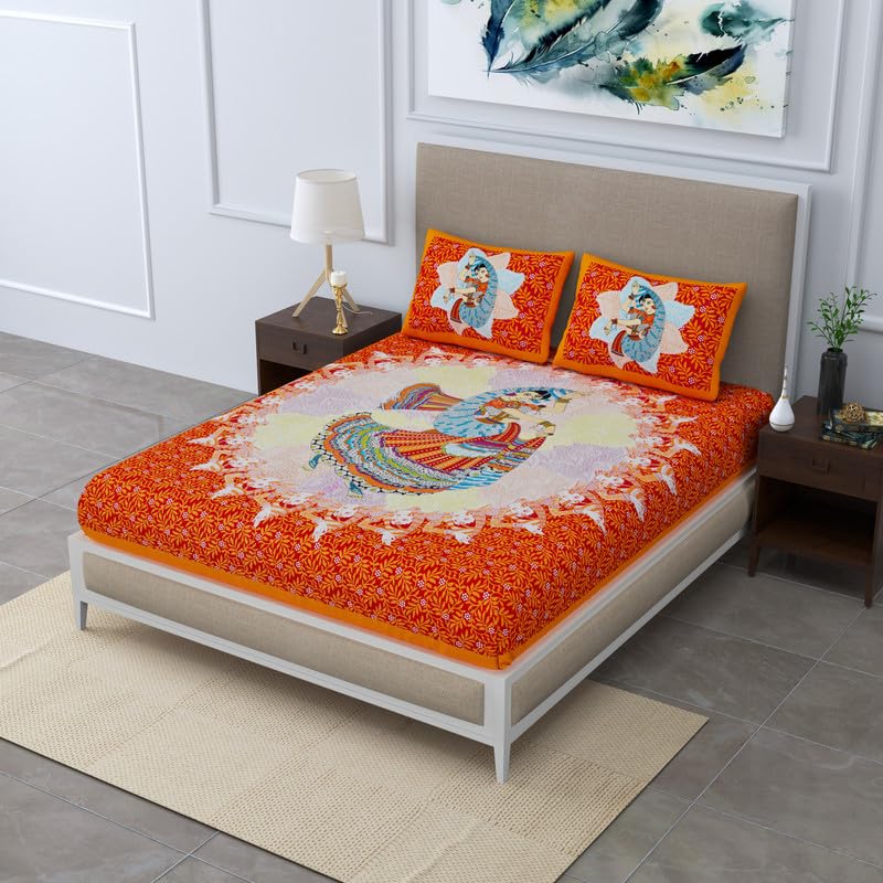 See full amazon price history chart for Scottons Queen Size Bedsheet for Double Bed, Pure Cotton Bed Sheets with 2 Pillow Covers in 144 TC, Rajasthani Print, Soft Fabric (90 x 100 Inches), Ethnic Anokhi Design (Orange) Scottons Queen Size Bedsheet for Double Bed, Pure Cotton Bed Sheets with 2 Pillow Covers in 144 TC, Rajasthani Print, Soft Fabric (90 x 100 Inches), Ethnic Anokhi Design (Orange) (B0CW3S3YY4) Amazon Price History, Amazon Price Tracker