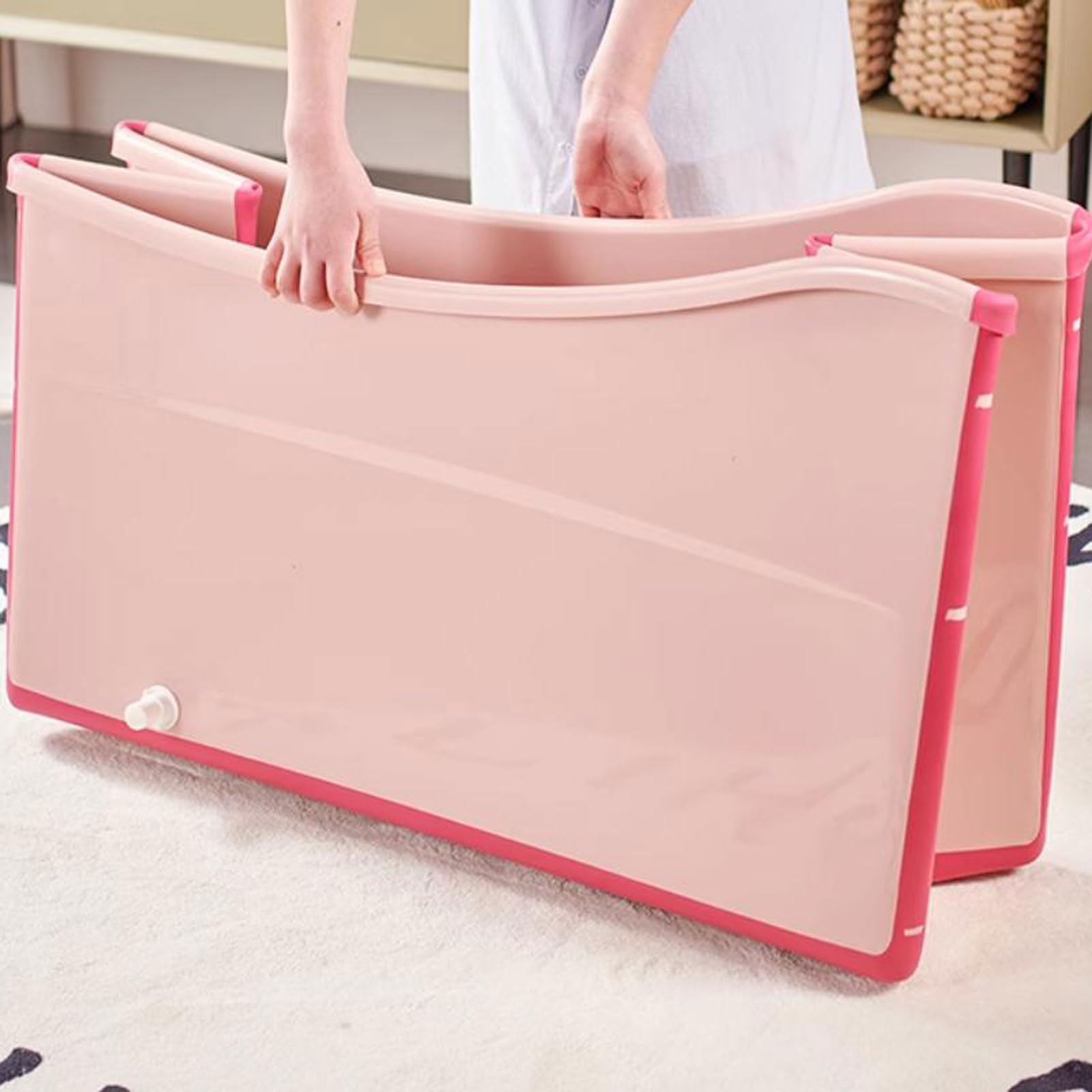 Vasca da bagno per adulti, vasca pieghevole per bambini, vasca da bagno pieghevole per acqua calda, vasca da bagno fredda, contenitore per sauna, coperchio per sauna e sapone, vasca da bagno per spa,