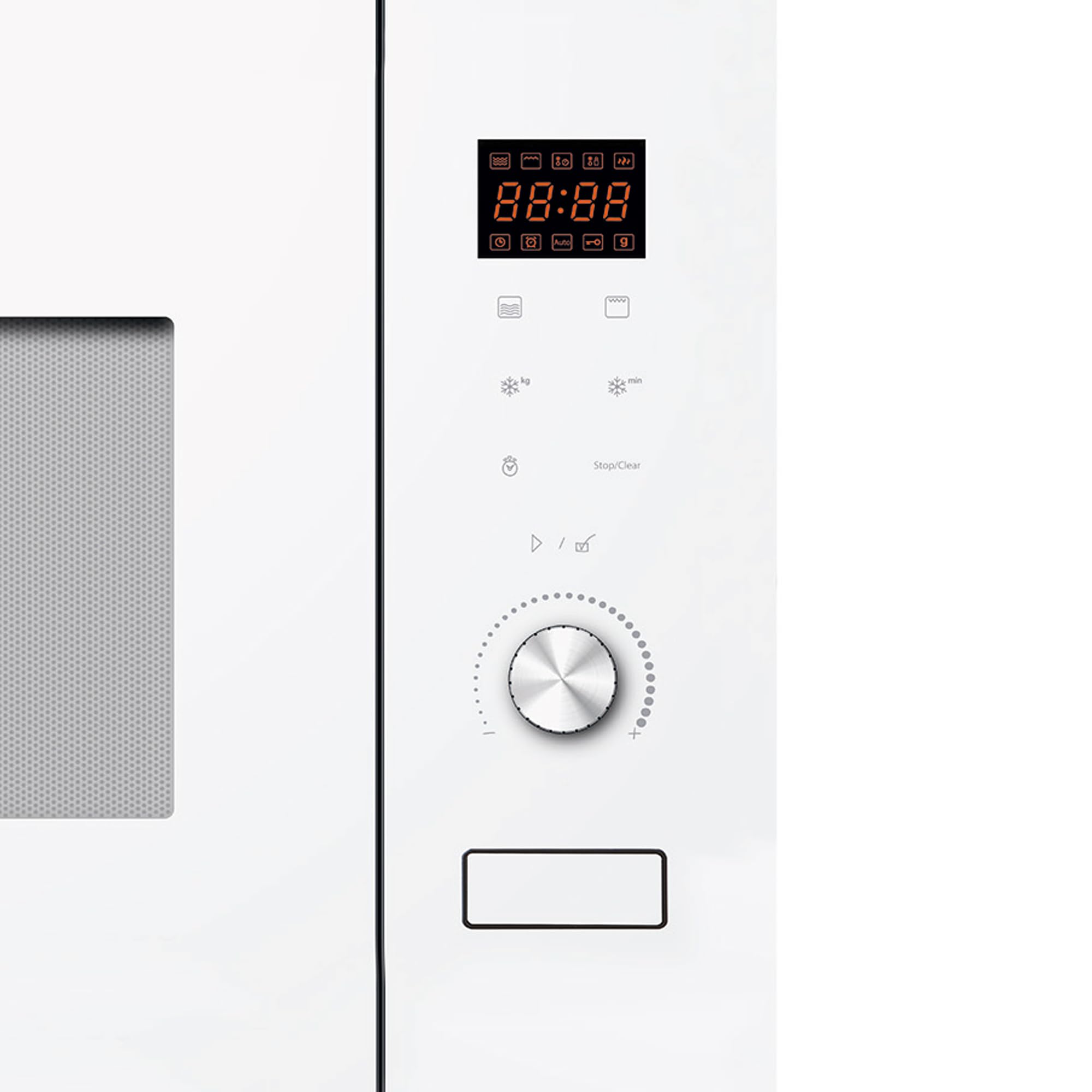 EDESA Mikrowelle EMW-2020-IG WH mit Einbau, 20 l, 800 W und Grill, 1000 W, Innengehäuse aus Edelstahl, Auftau- und Heizfunktionen, Breite 59,5 cm, Weiß