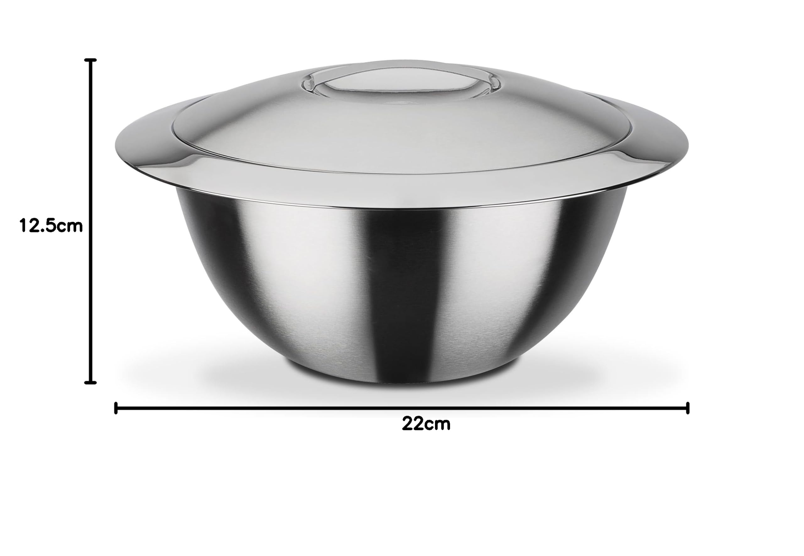 GSW Stahlwaren GmbH Thermo terrina con Coperchio, 22 x 12.5 cm, 3.2 l, in Acciaio Inox, Argento, 30 x 22 x 12.5 cm