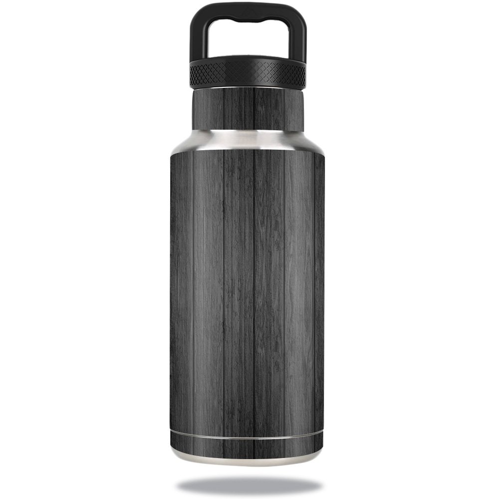 MightySkins Skin Compatible with Ozark Trail Water Bottle 36 oz wrap Cover Sticker Skins Black Wood