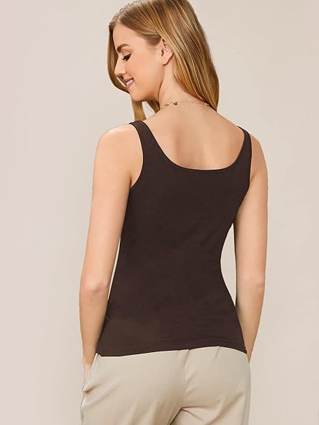 Amazon Co Jp 女性カジュアルサマータンクトップス わずかなストレッチソリッドタンクトップ かわいいセクシーなホームビーチノースリーブシャツ 服 ファッション小物