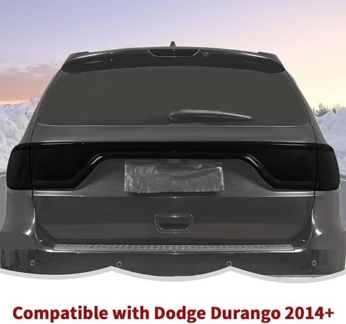 Miniatura 7 de RT-TCZ Cubierta de lámpara trasera negra ahumada, accesorios exteriores compatibles con Dodge Durango 2014-2024