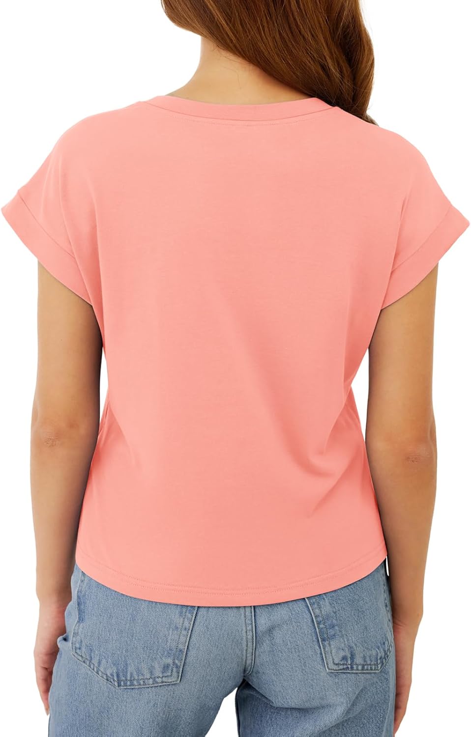 Cotton Cap Sleeve Womens Tops Crop High Neck Short Sleeve Summer Cute Casual Shirts Boxy Spring Clothing Outfits - Image 5