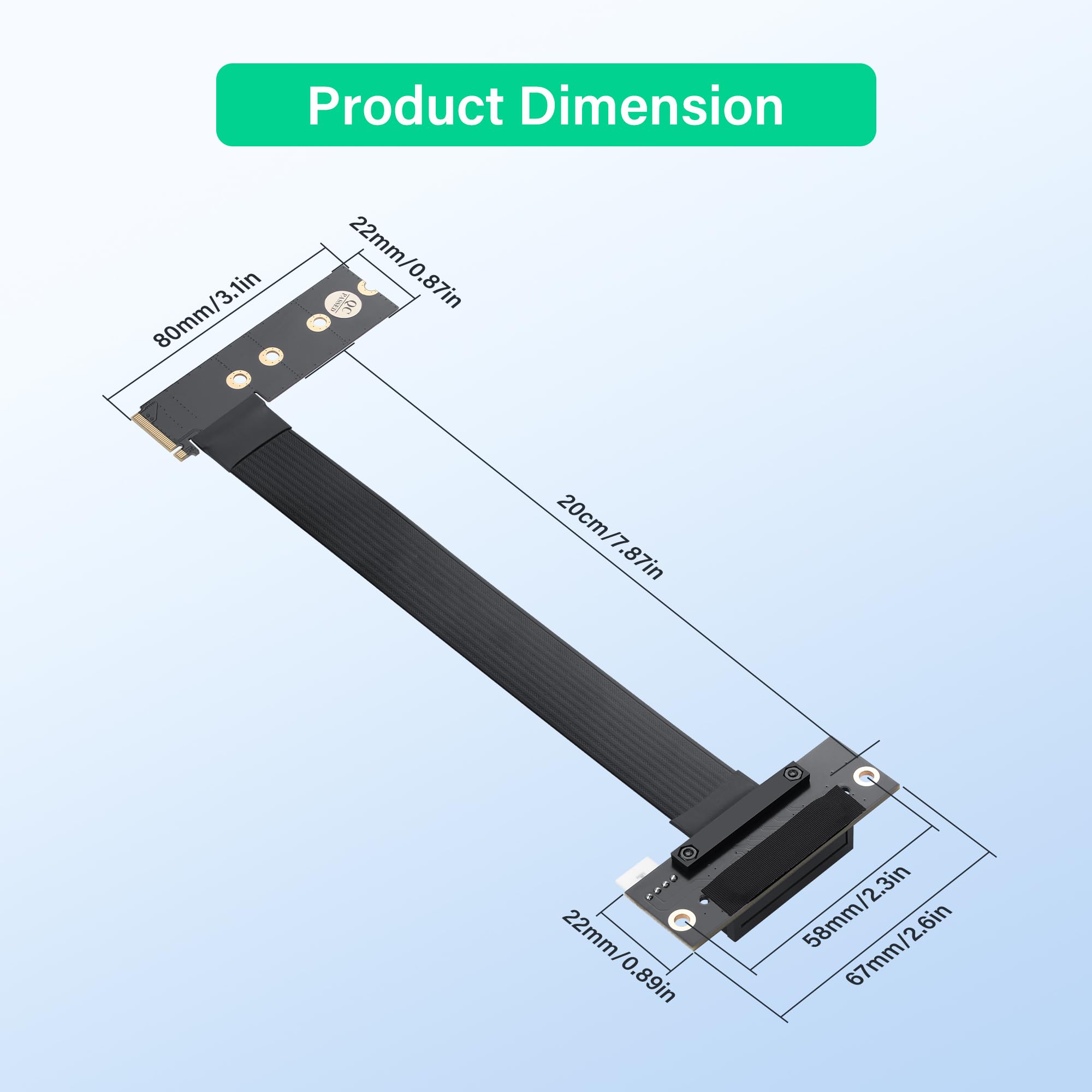 SinLoon Câble d'extension M.2 M-Key PCI-E4.0 2280 NGFF vers PCIe X4 à 90 degrés M2 vers PCI-E 4X femelle pour M2 2230