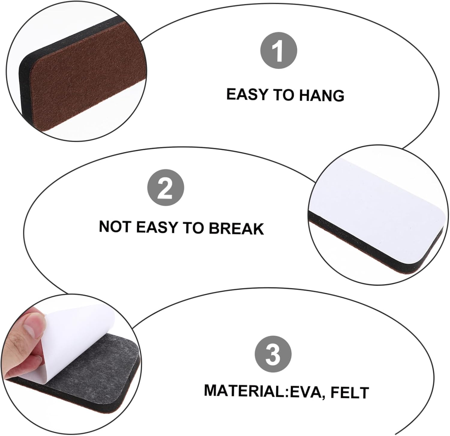 6pcs Felt Pin Board Strips Office Bulletin Board Wall Decorative Corkboard for Classroom and Home