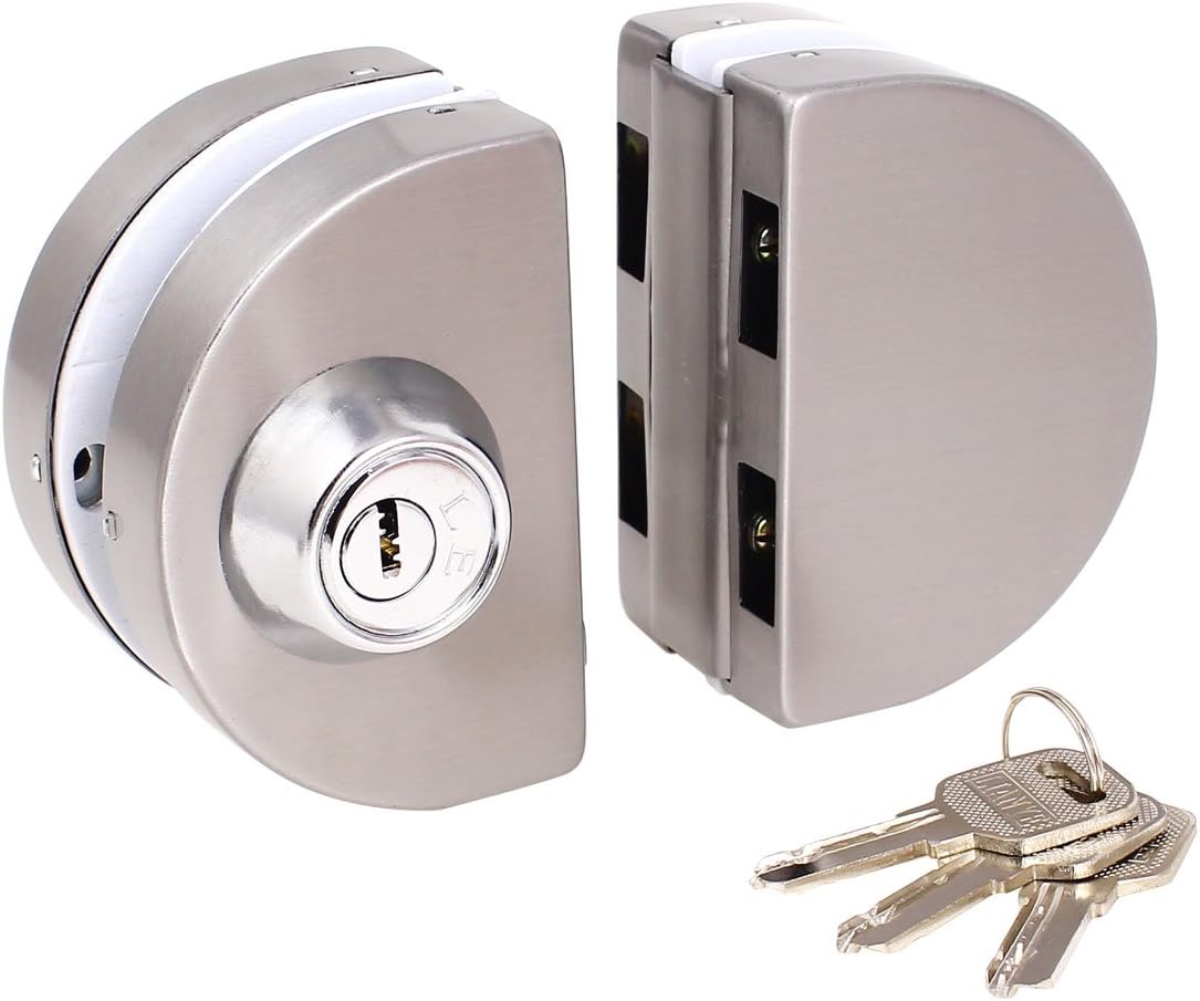 Entry Gate 10-12mm Glass Swing Push Sliding Door Lock w Keys