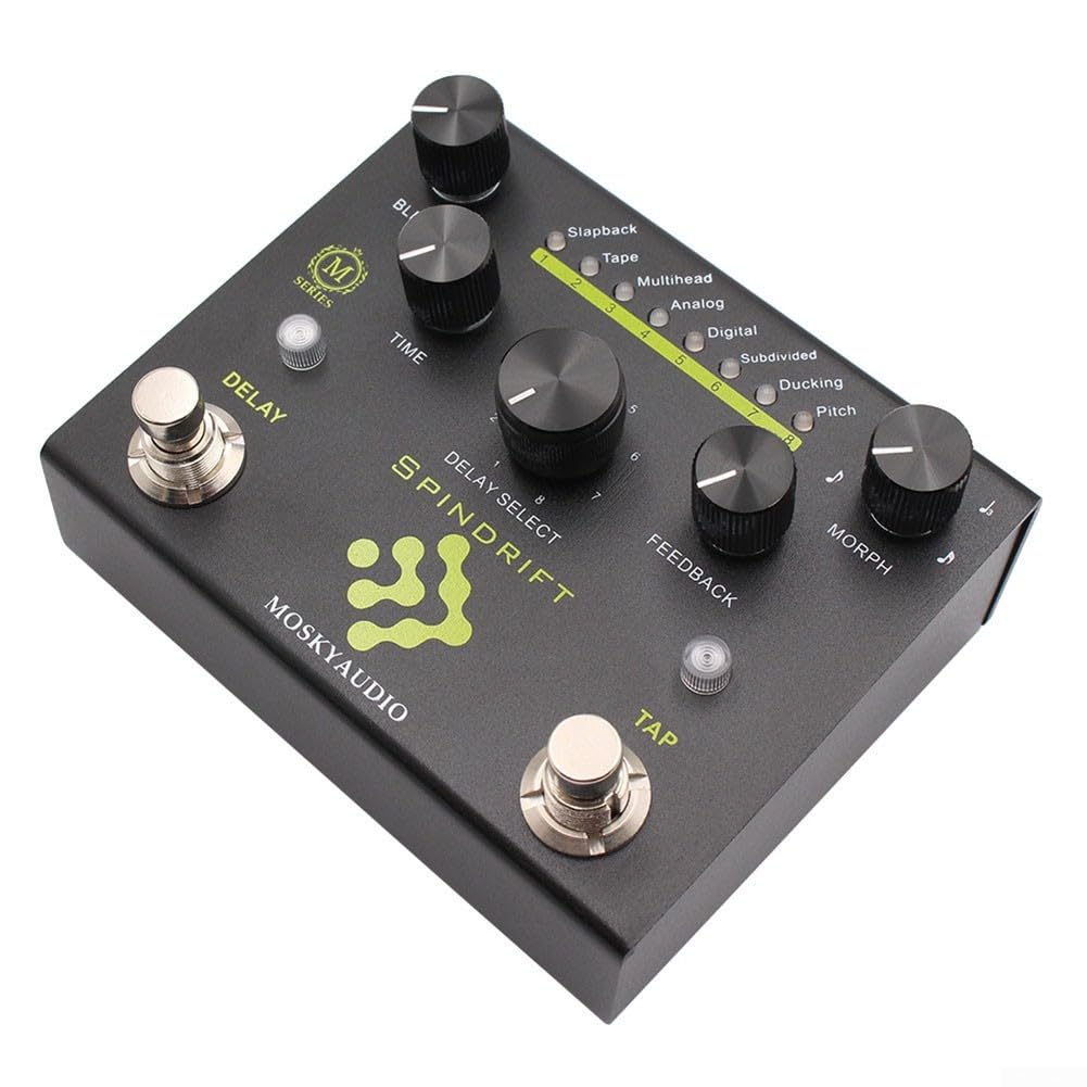 Pedale effetto chitarra Digital Delay con 8 modalità | 8 modalità di delay, funzione tap, riproduzione del suono chiara, facile da usare, per chitarra elettrica