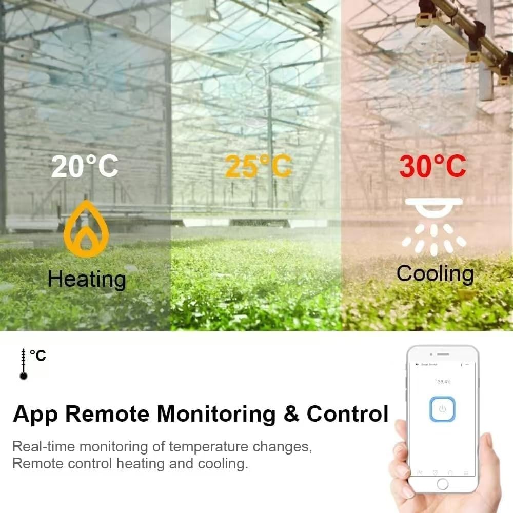 Tuya WiFi Smart Temperature Sensor Controller,4CH 7-32V Relay Switch, Remote Voice Control, APP Remote Control, Dry Contact, Real-Time Monitoring, Compatible with Alexa and Google Home