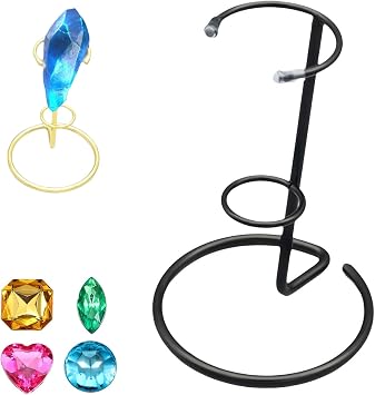 Wand Stand,Wand Display,Small Crystal Wand Display Stand,Crystal Stands for Display,Iron Arms Display Stand Display Easel Holder for Small Gemstones Crystal Mineral Agate Black
