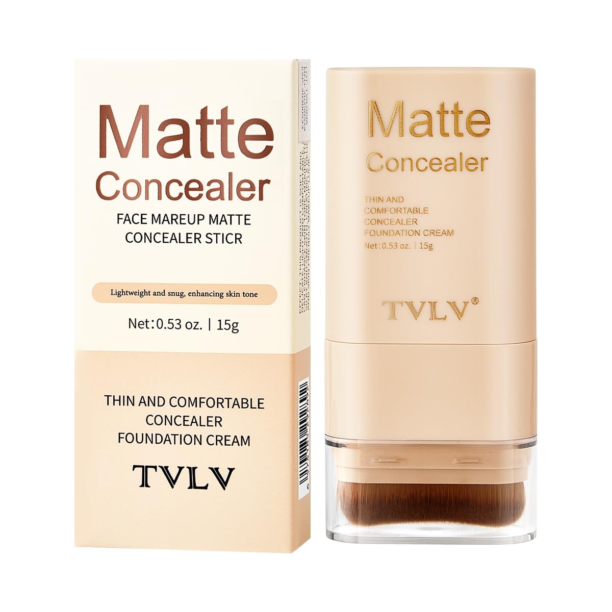 TVLV Foundation Stick 2 in 1 Dual-Ended Eraser Contour Stick with Brush Tinted Moisturizer Skin Tint Face Foundation