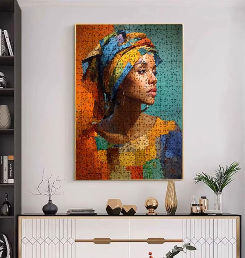 Chusta Na Głowę Kobiety, Klasyczna Puzzle 5000 Dorosłych BLQSBGA7-378 | Wyzwanie Zagadki, Gry Logiczne Cała Rodzina, Stres, Wystrój Domu Miłośnicy Puzzle