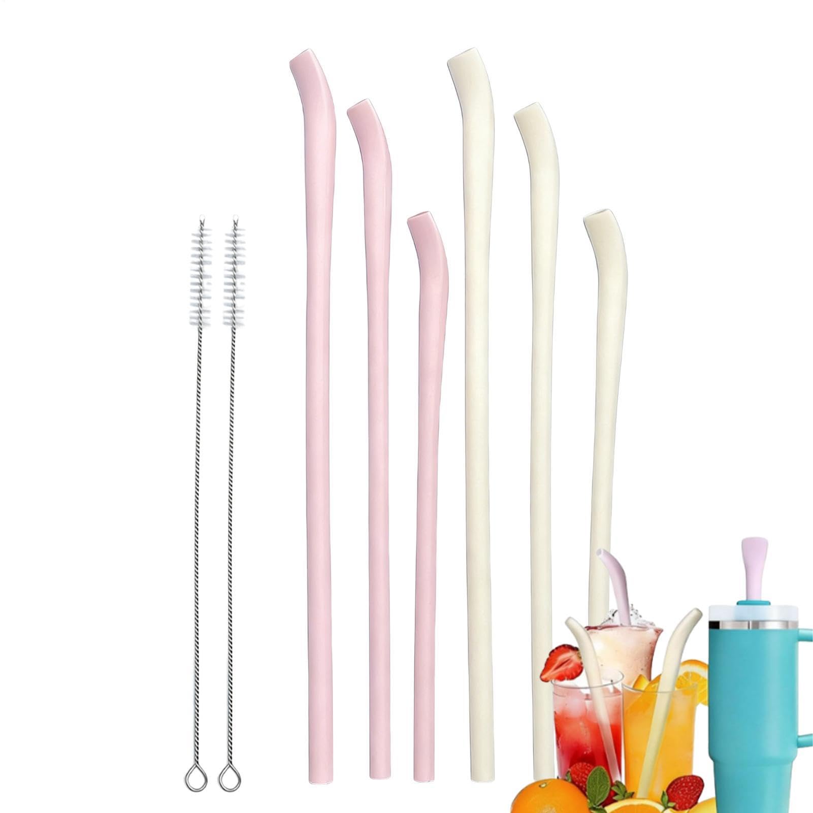 Pailles en silicone lavables lot de 6 pailles de bar réutilisables avec brosses