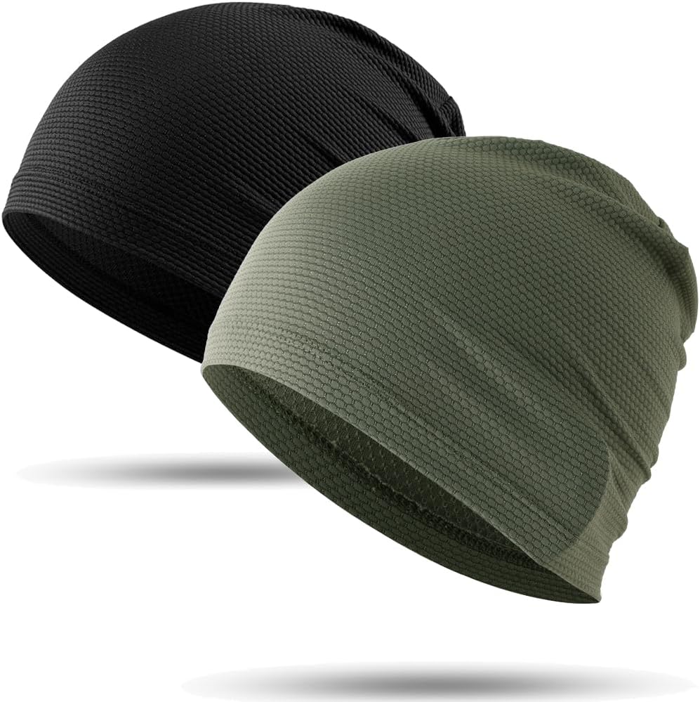WTACTFUL 1Pack / 2 Pack Skull Caps for Men & Women - Breathable 3D Mesh Running Caps for Cycling, Gym