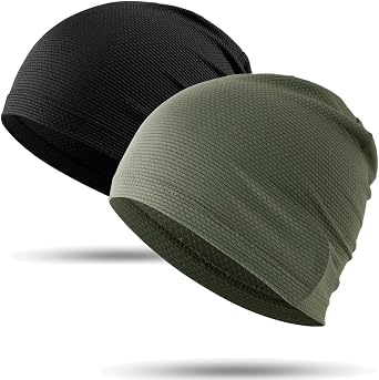 WTACTFUL Cooling Breathable Skull Cap Men Women, Sweat Wicking 1-2 Pack | 3D Honeycomb Mesh Lightweight Moisture-Wicking Quick Dry Beanie Under Helmet Liner Construction Hard Hat Gym Cycling Running