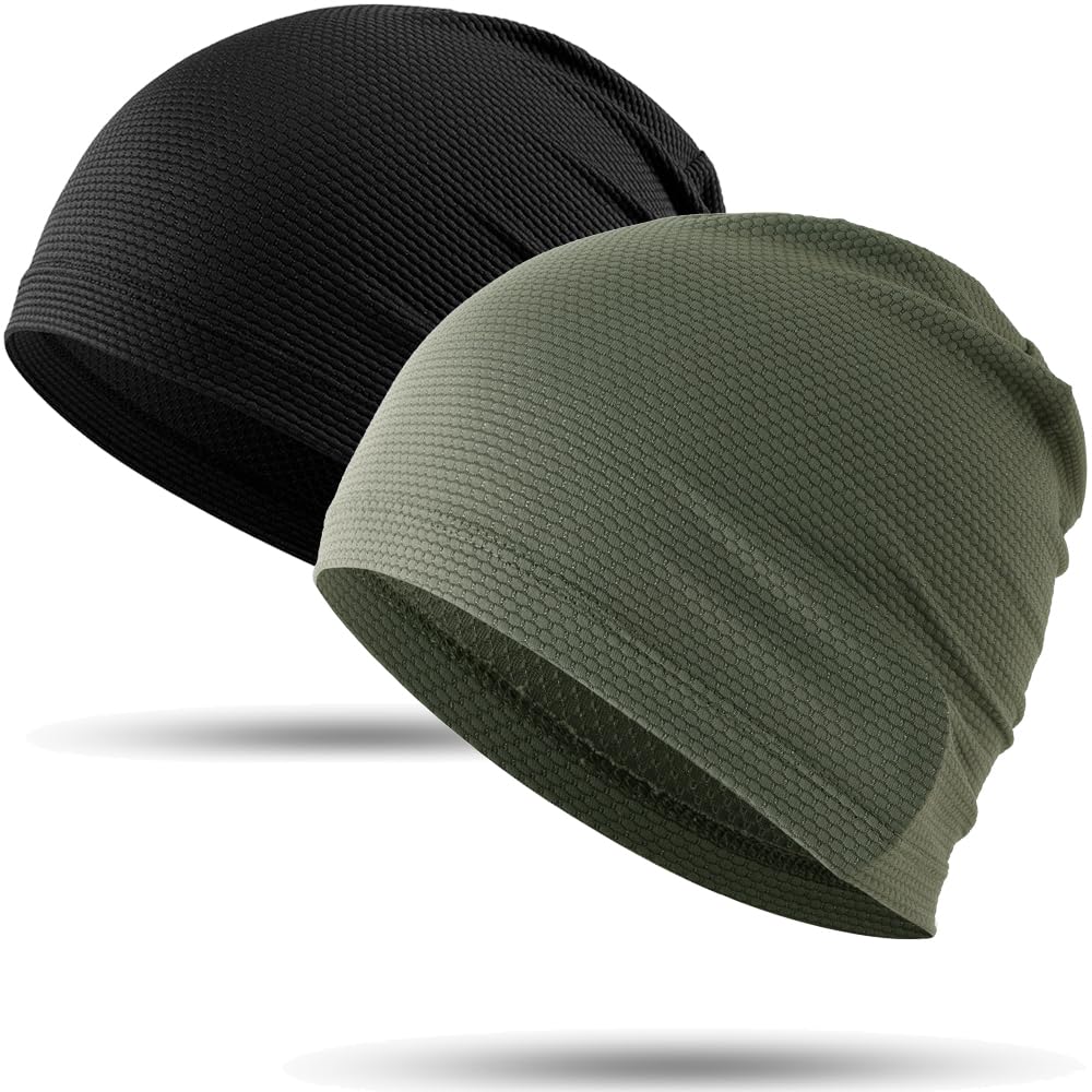 WTACTFUL Cooling Breathable Skull Cap Men Women, Sweat Wicking 1-2-4 Pack