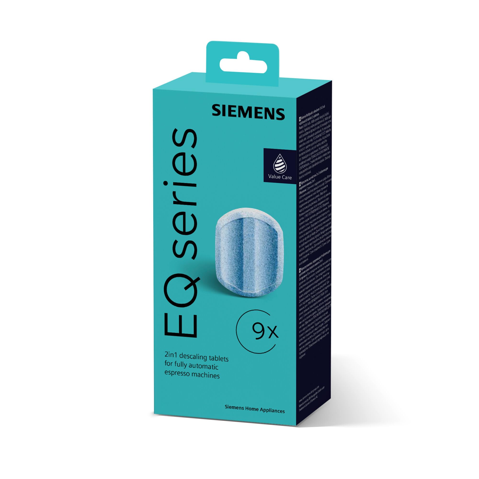 Siemens Multipack TZ80032A, 9 descaling tablets, protects against corrosion, Suitable for Fully Automatic Coffee Machines of the EQ Series, as well as Fully Automatic Built-in Machines