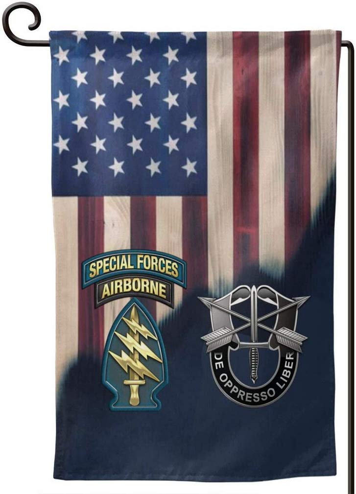 US Army Special Forces Garden Flag Home Flag Waterproof Outdoor Flags Double Sided Flag 12.5 X 18 Inches