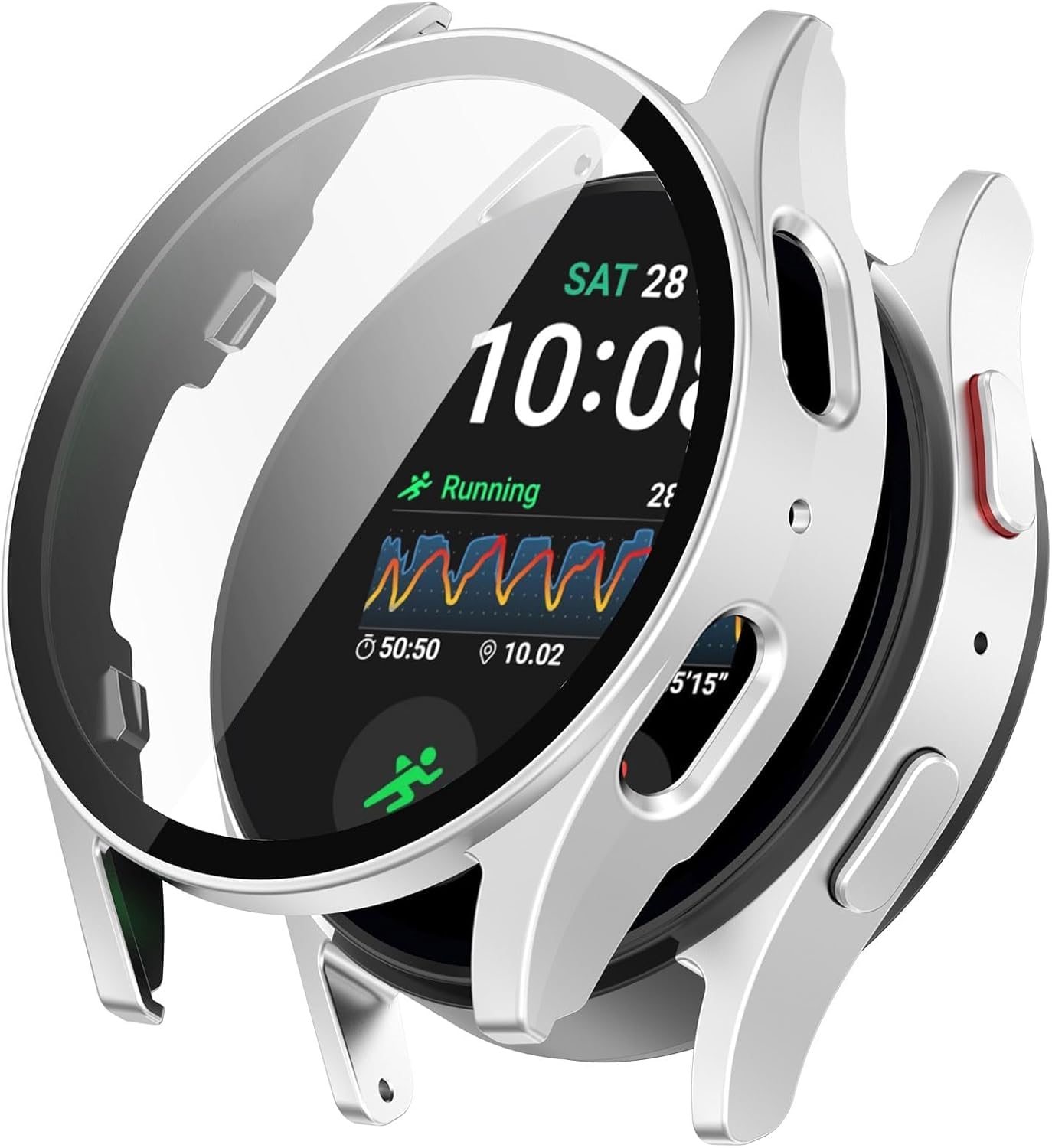 OJOS Compatible with Galaxy Watch 7 44mm 2024 Tempered Glass Screen Protector Case for Samsung Watch 7 Case 44mm, High Sensitivity, Reliable Face Cover for Samsung Galaxy Watch 7, Silver (B0DDSXH42Y) Amazon Price History, Amazon Price Tracker
