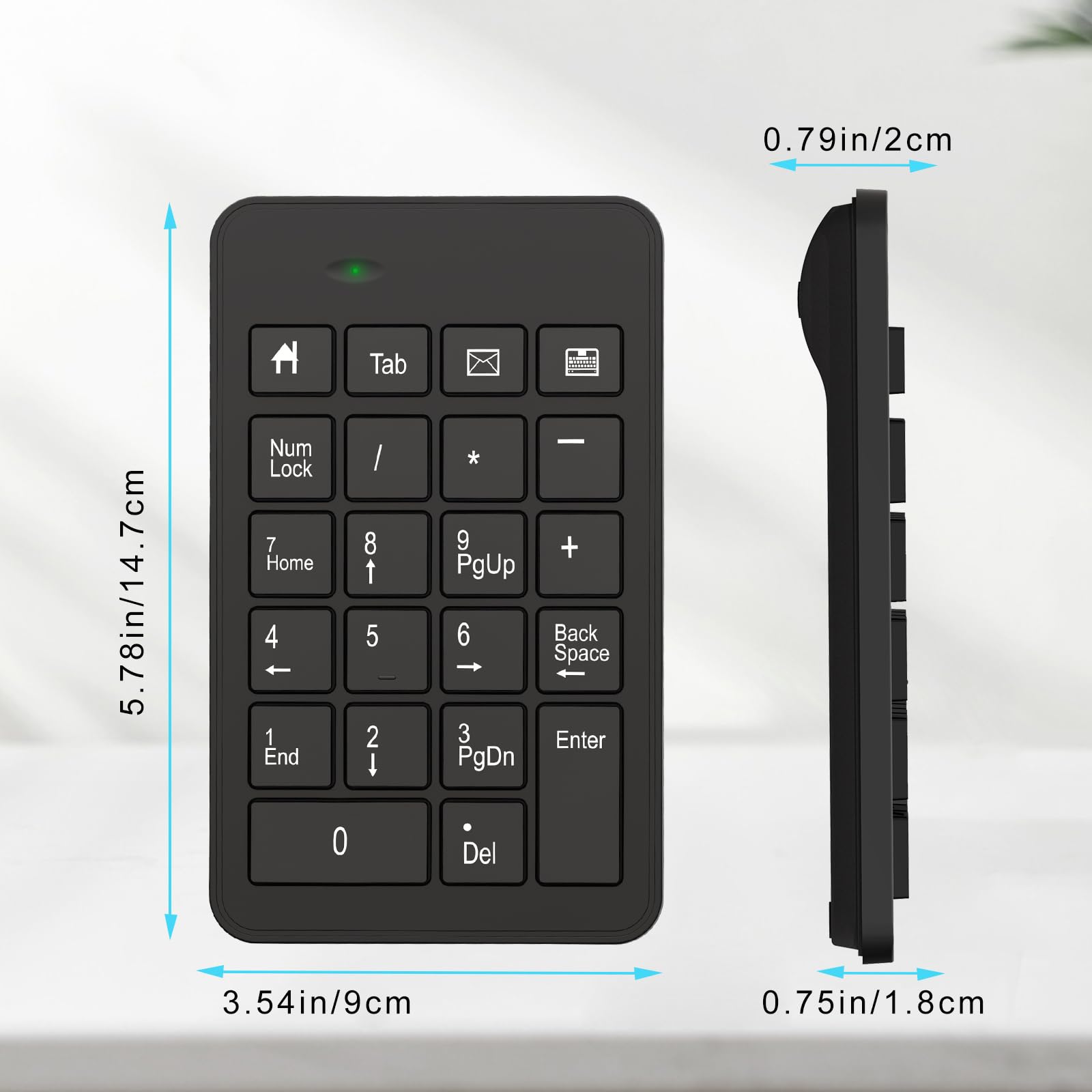 Kabelloser USB- und Typec-Nummernblock, verbesserte Effizienz, 23 Tasten, Ziffernblock, verbesserte Version der USB-Tastatur mit 10 Tasten, Finanzbuchhaltung, Nummernblock für Laptop, PC,