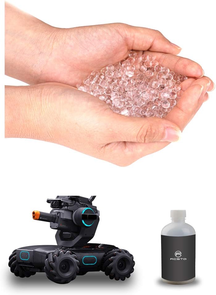 RCstyle High-End Intelligence Toy Tank Shooting Water Pearls Gel Soft Foam Bullet Compatible with DJI Robomaster S1 Supplement Accessories About 30000pcs (Transparent)