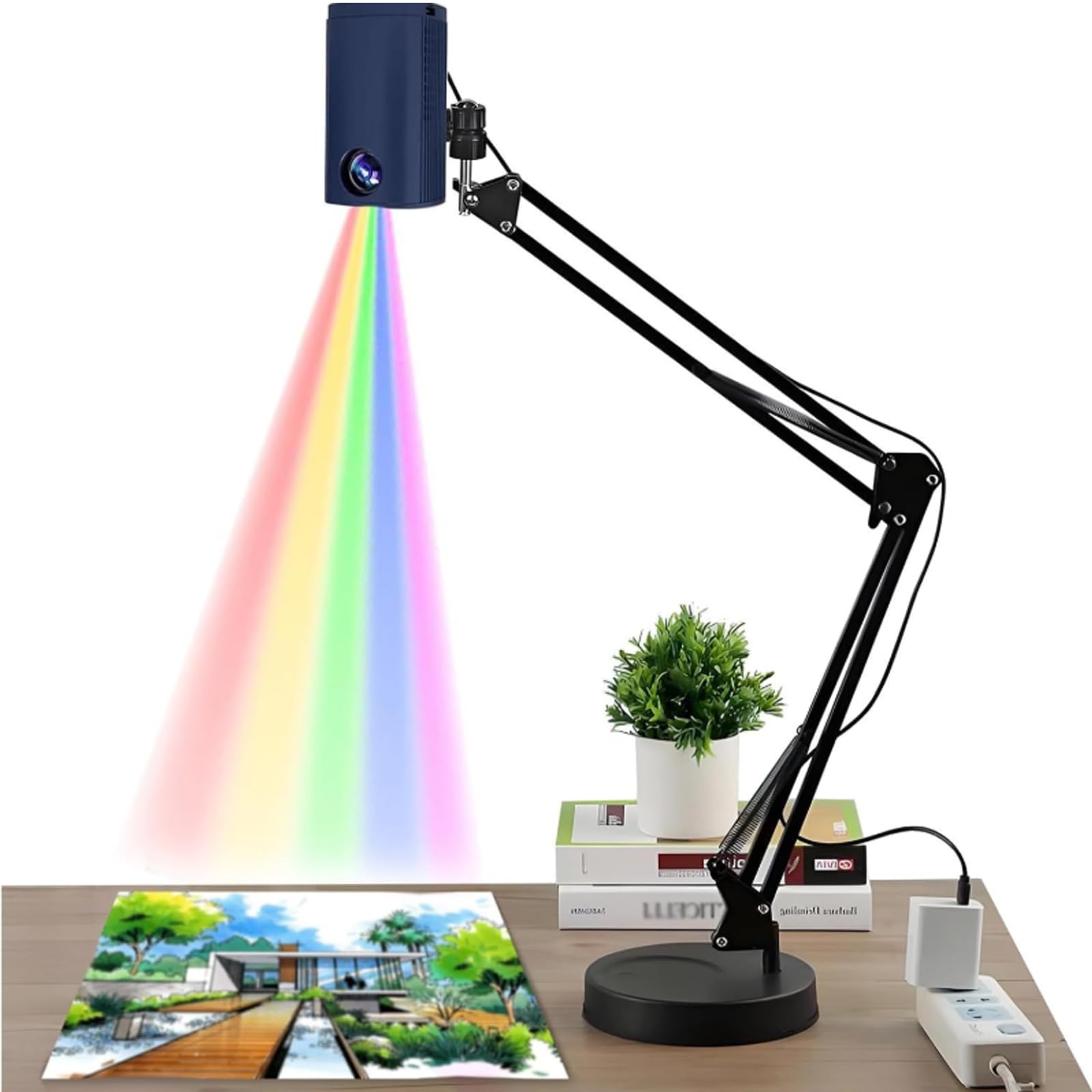 Proiettore per disegno, Proiettore artistico per ricalcare, disegnare e dipingere, Il dispositivo supporta telefoni cellulari, chiavette USB, connettività Wi-Fi e USB per un facile trasferimento