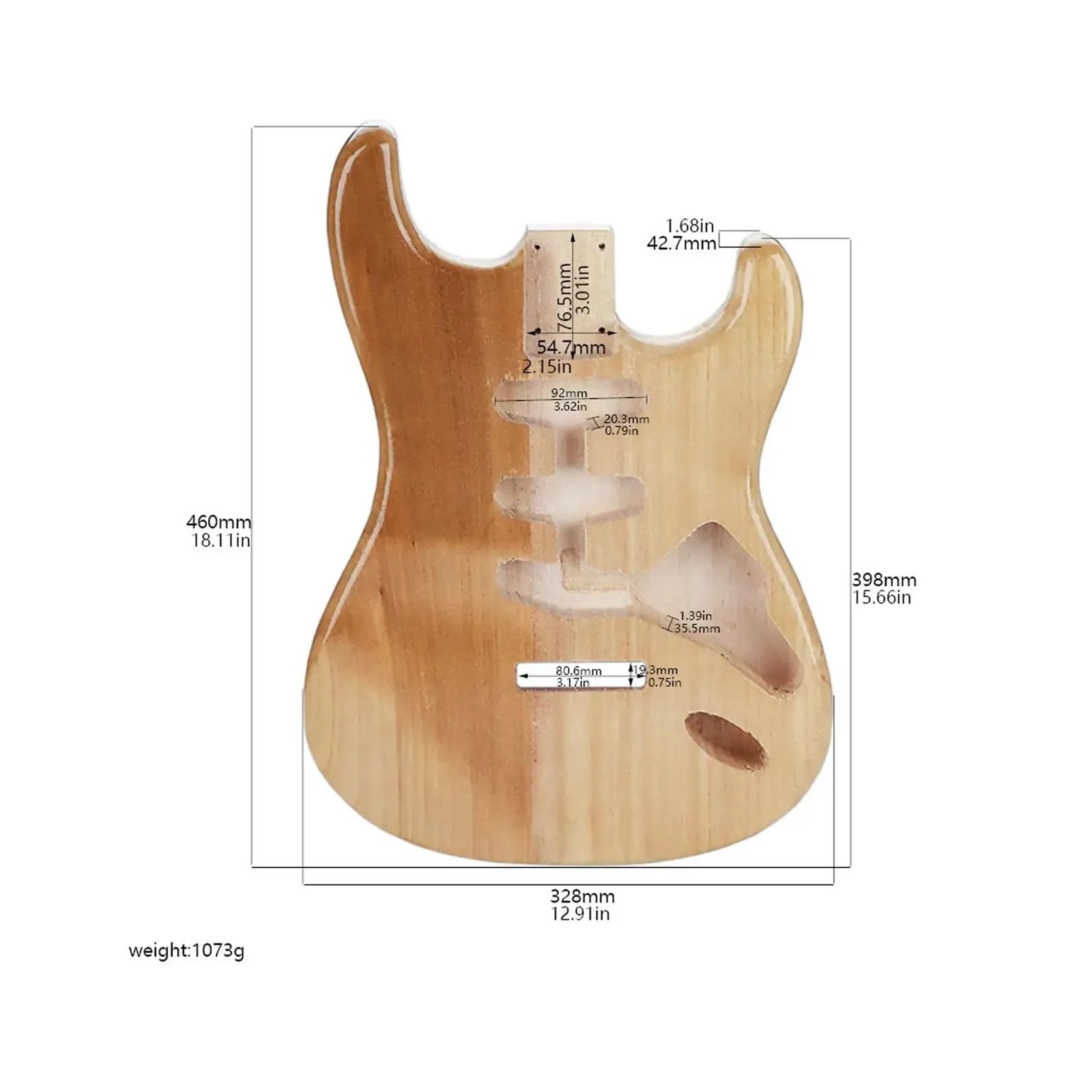 Cuerpo de guitarra eléctrica, pastillas SSS pintadas de madera maciza, perno en blanco en tacones, accesorio de repuesto de guitarra artesanal artesanal