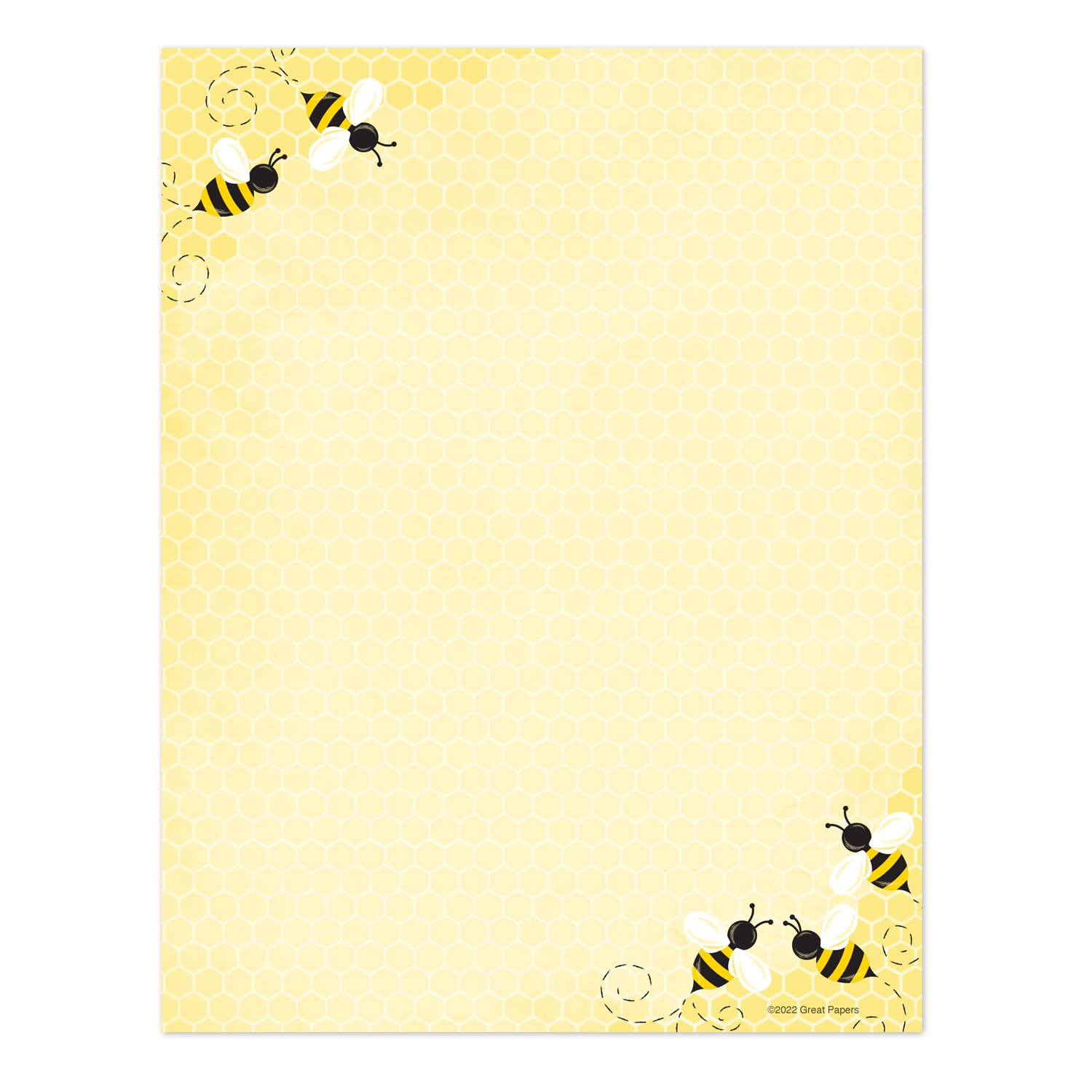 50 Sheets Trendy Bumble Bee Honeycomb Decorative Baby Shower Stationery
