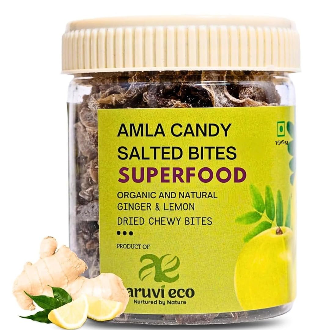 Aruvi Eco - Nurtured by Nature 100% Organic Amla Salted Bites With Ginger And Lemon Natural Dried Amla 100g, No Artificial Flavours Or Colours No Preservatives-image-6