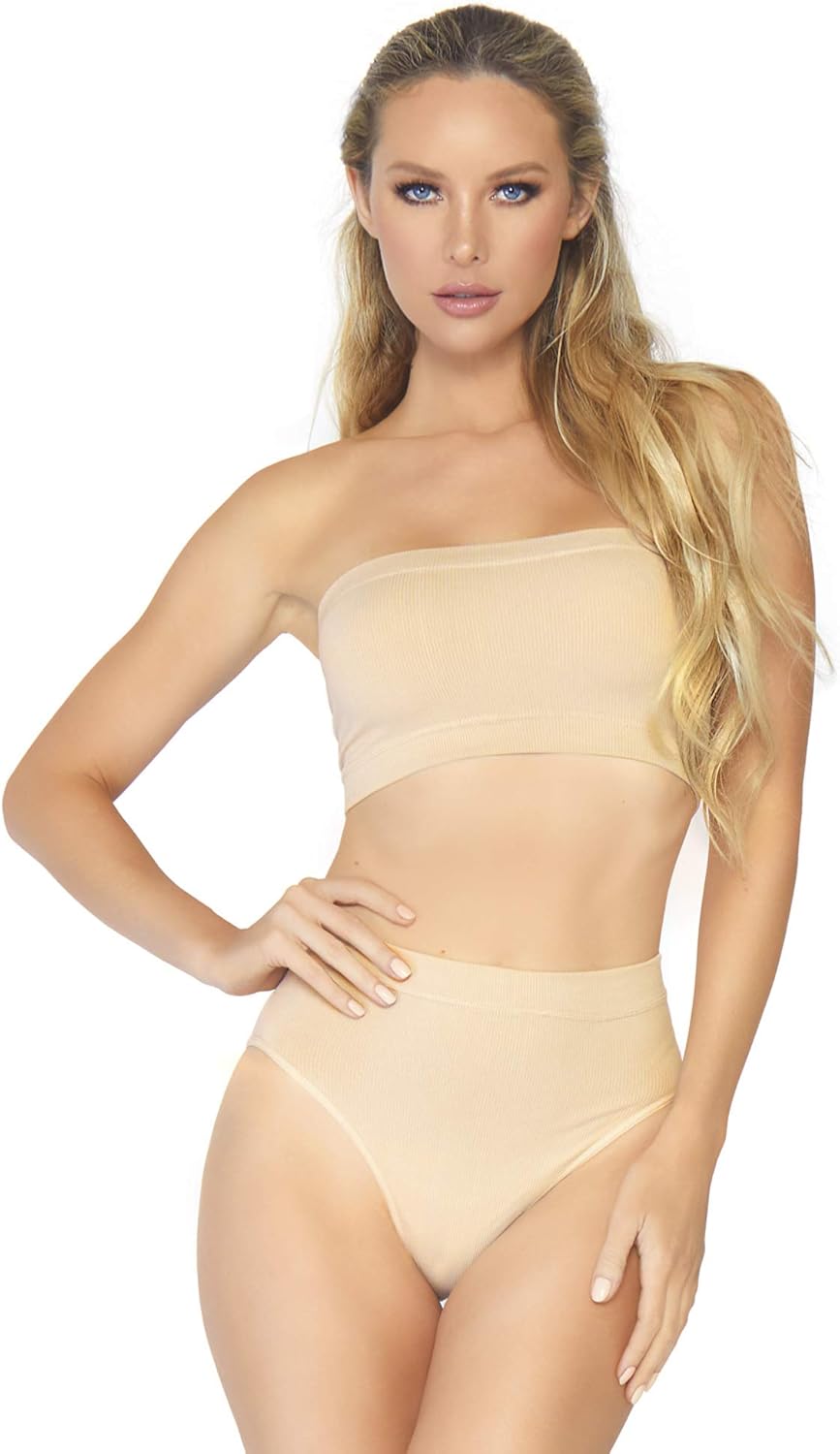 Leg Avenue womens Seamless Opaque Microfiber Strapless Romper