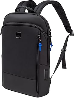 Zaino per Laptop da Uomo - Zaino da Lavoro e da Viaggio con Scomparto per Laptop e Tasca Antifurto Porta di Ricarica USB - Zaino Impermeabile - Nero