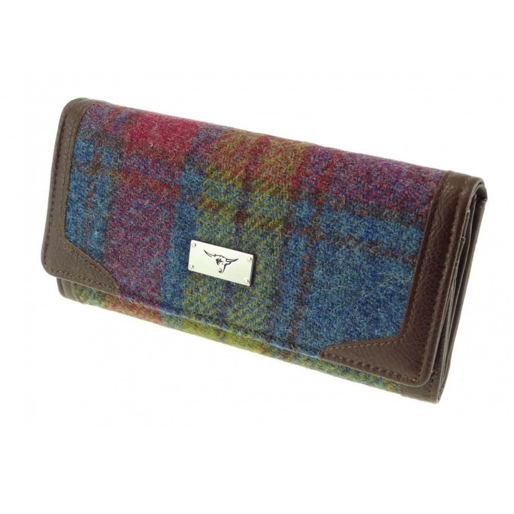 Glen Appin Multicolour Harris Tweed 'Bute' Purse In Tartan