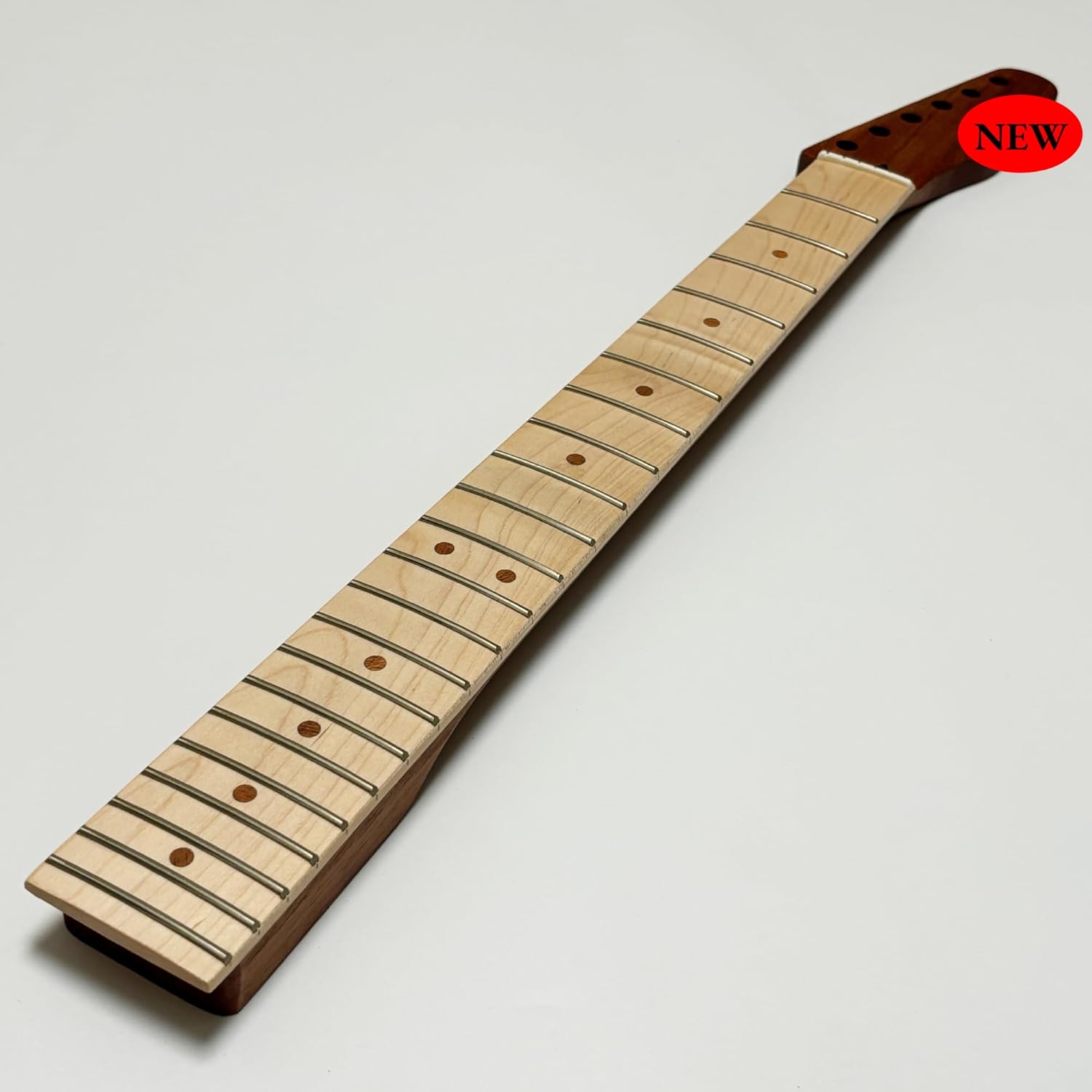 Tele Guitar Neck 22 Frets, 25.5'' Mahogany Modern C Shape Electric Guitar Neck with Radius 9.5'' Maple Wood Fingerboard Medium Jumbo Fret for TL Style Guitar Parts Replacement