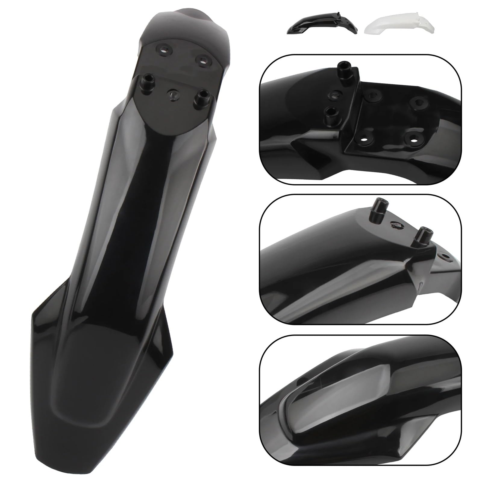 Carcasa de Horquilla Moto Guardabarros Delantero para Motocicleta Husq&Varna FC FE 250 350 450, Piezas de carenado para Guardabarros Motocross(White)