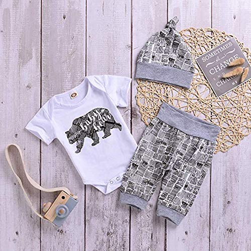 Image of Newborn Infant Baby Boys Clothes Baby Boy Bodysuit Pants Outfit Set