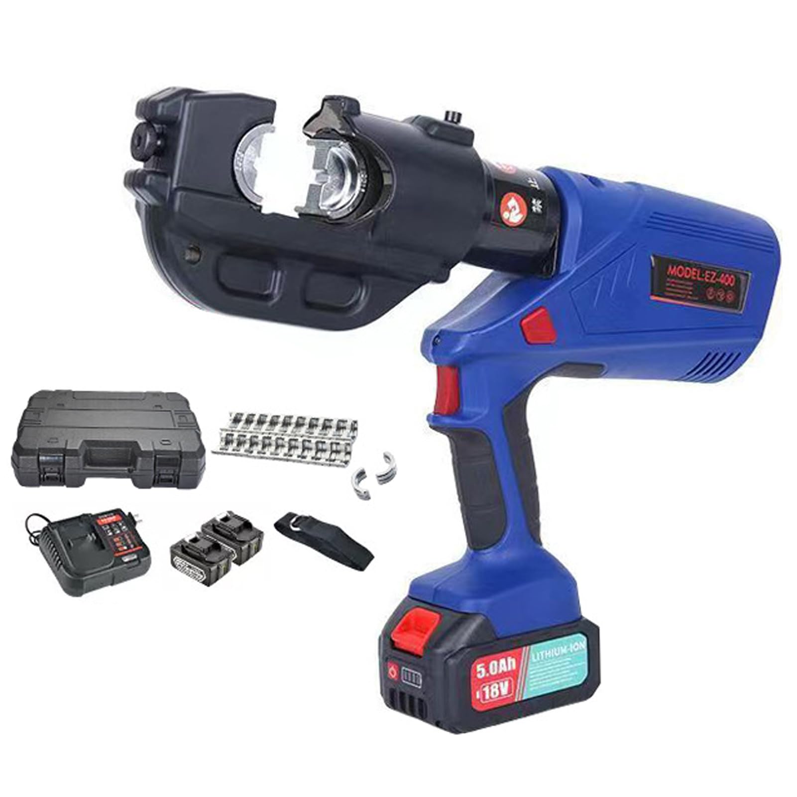 Herramienta de crimpado hidráulica, crimpadora eléctrica a batería para terminales de cable, kit de herramientas de alto rendimiento, rango de crimpado 16-300 mm², 16-400 mm², crimpado de terminales