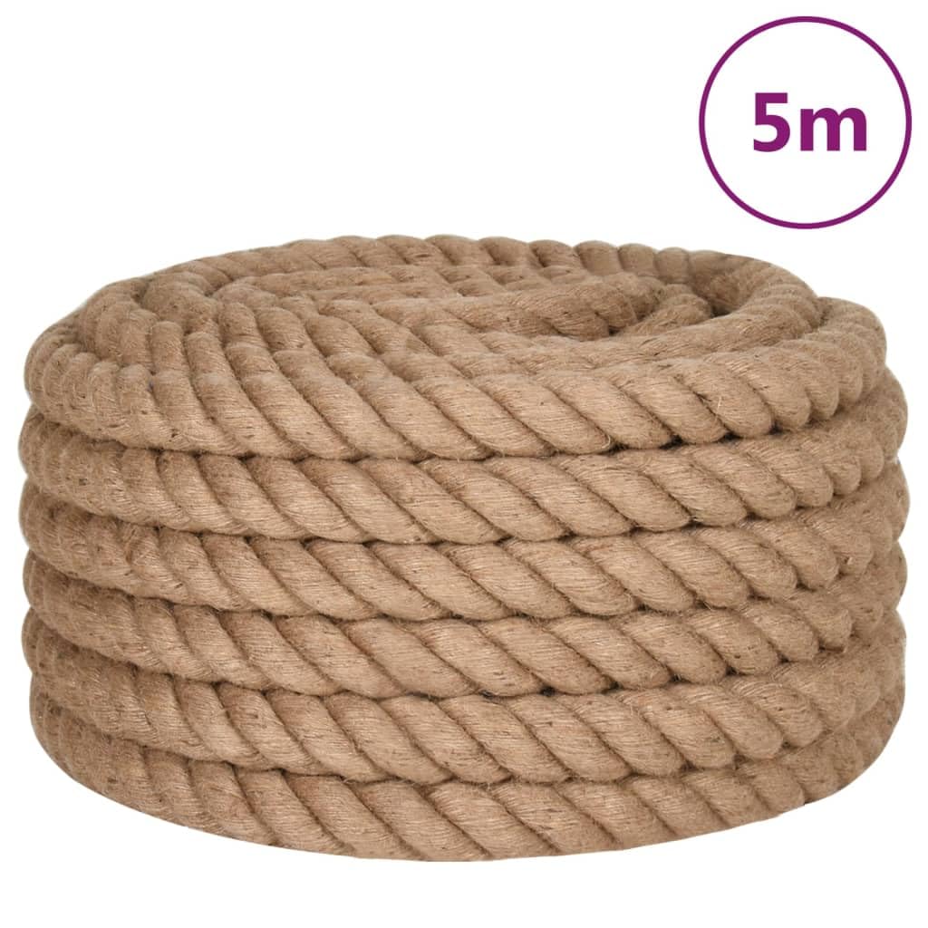 Corde de Jute pour Fleuristerie Griffeur Chat, Ficelle de Jardinage en 3 Brins Tressé pour Patio Balcon, Propriété Indéchirable, Naturel 50 mm x 5 m
