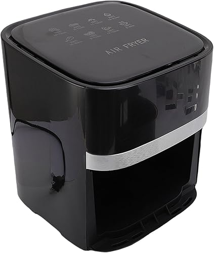 Miniatura 5 de 5 Quart Oilless Fryer Black, Large Capacity Electric Cooker with Visual Window and Color Display - Fully Automatic, Eight Preset Functions,
