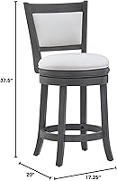 Vista 14 de Ball & Cast Taburetes giratorios tapizados para mostrador de cocina, taburetes de bar de 24 pulgadas de altura del asiento, silla de taburete