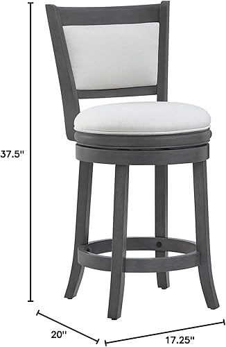 Miniatura 14 de Ball & Cast Taburetes giratorios tapizados para mostrador de cocina, taburetes de bar de 24 pulgadas de altura del asiento, silla de taburete