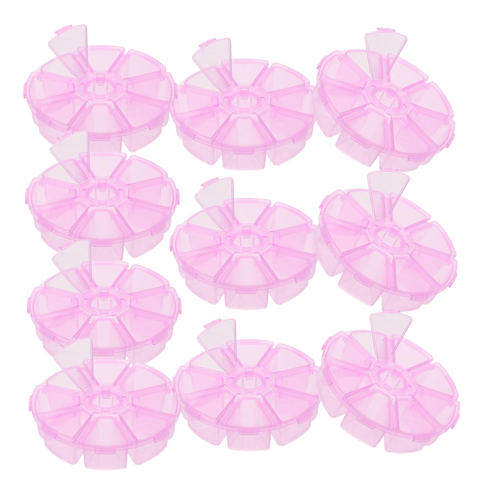 BEBEMOKO 8 Compartments Bead Organizer Box Sturdy Plastic Material for Ring Box